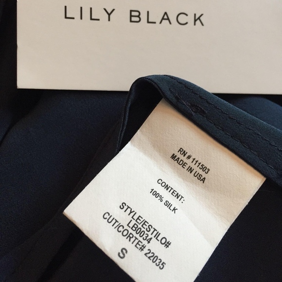 ⟪NWT⟫Lily Black Silk Navy Slvless Shirt Dress (sm) - Picture 4 of 7